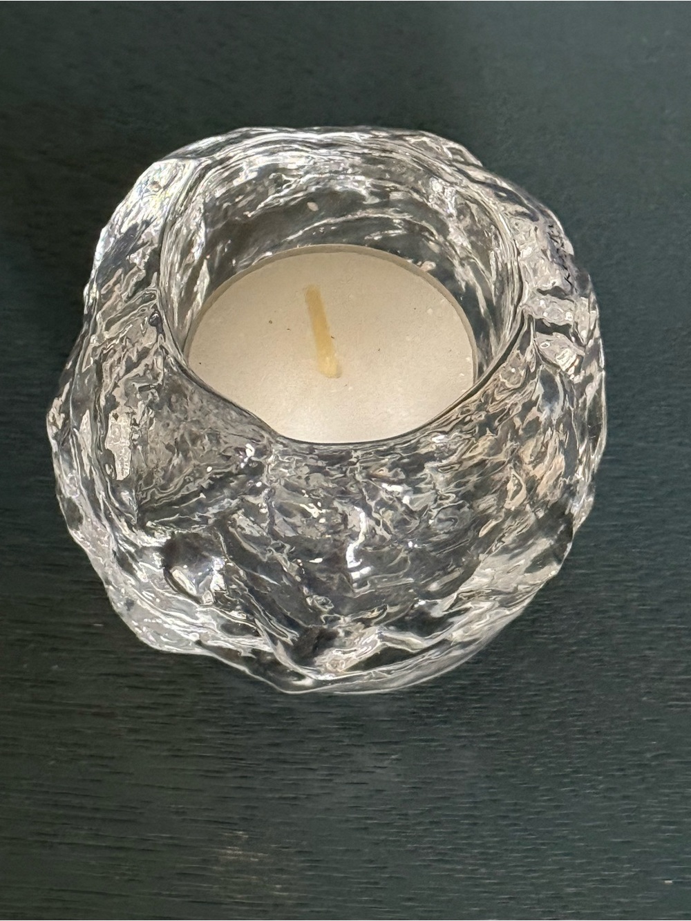 Kosta Boda “Snowball” Crystal Tealight Votive Candle Holder with Box